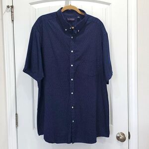 Roundtree and Yorke, Mens 100% Cotton,  Navy Blue,Button Down Shirt,  Size 3XT